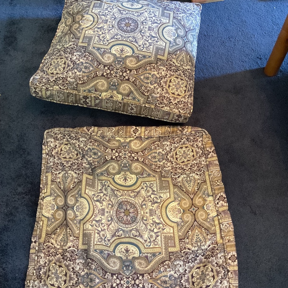2 large pillow covers 24” square 3” wide